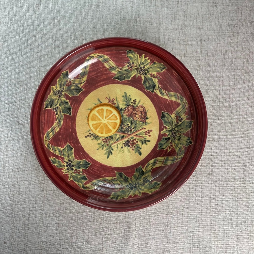 The Cellar Christmas Serving Bowl 13" Made in Italy Holiday Pasta Salad Bowl
